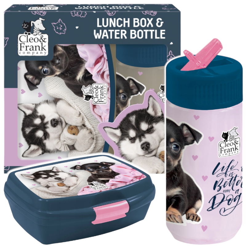 Zestaw śniadaniowy śniadaniówka i bidon lunchbox PIESEK Derform