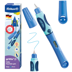Pióro wieczne dla dzieci do nauki pisania dla leworęcznych Pelikan Griffix niebieskie Bluesea