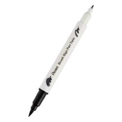 PENTEL pisak pędzelkowy BRUSH SIGN PEN TWIN dwustronny do kaligrafii czarny