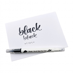 PENTEL pisak pędzelkowy BRUSH SIGN PEN TWIN dwustronny do kaligrafii czarny