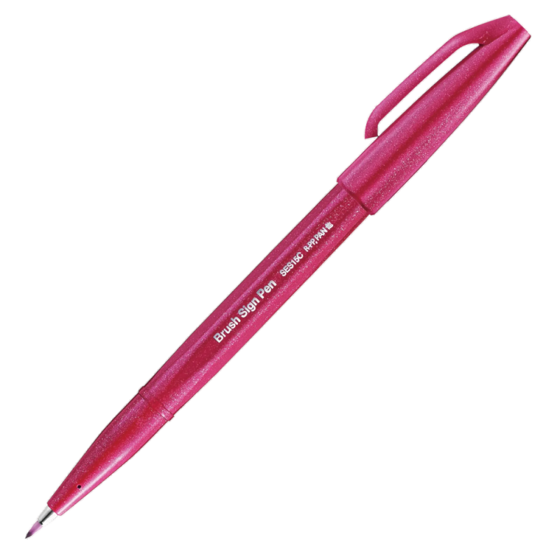 Brush Sign Pen PENTEL pisak pędzelkowy do kaligrafii burgundowy