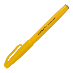 Brush Sign Pen PENTEL pisak pędzelkowy do kaligrafii żółty