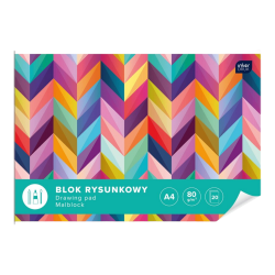 Zestaw 4x bloki szkolne A4 INTERDRUK blok techniczny rysunkowy biały kolorowy