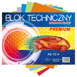 Blok techniczny kolorowy A3 PREMIUM 10 arkuszy 170g/m Protos