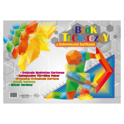 Blok techniczny kolorowy A3 szkolny 120 g/m 8 arkuszy Protos