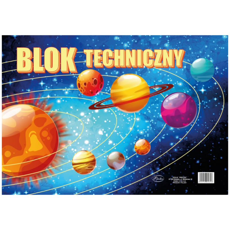 Blok techniczny biały A3 szkolny 10 arkuszy 120 g/m Protos