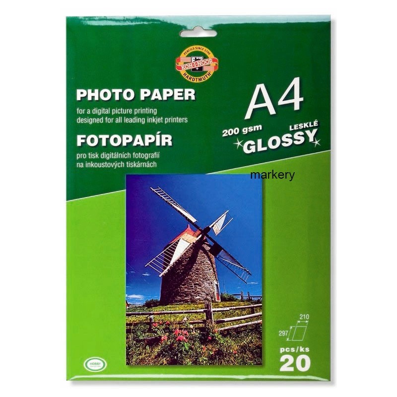 KOH I NOOR Papier Fotograficzny Błysk 200g A4/20 ark.