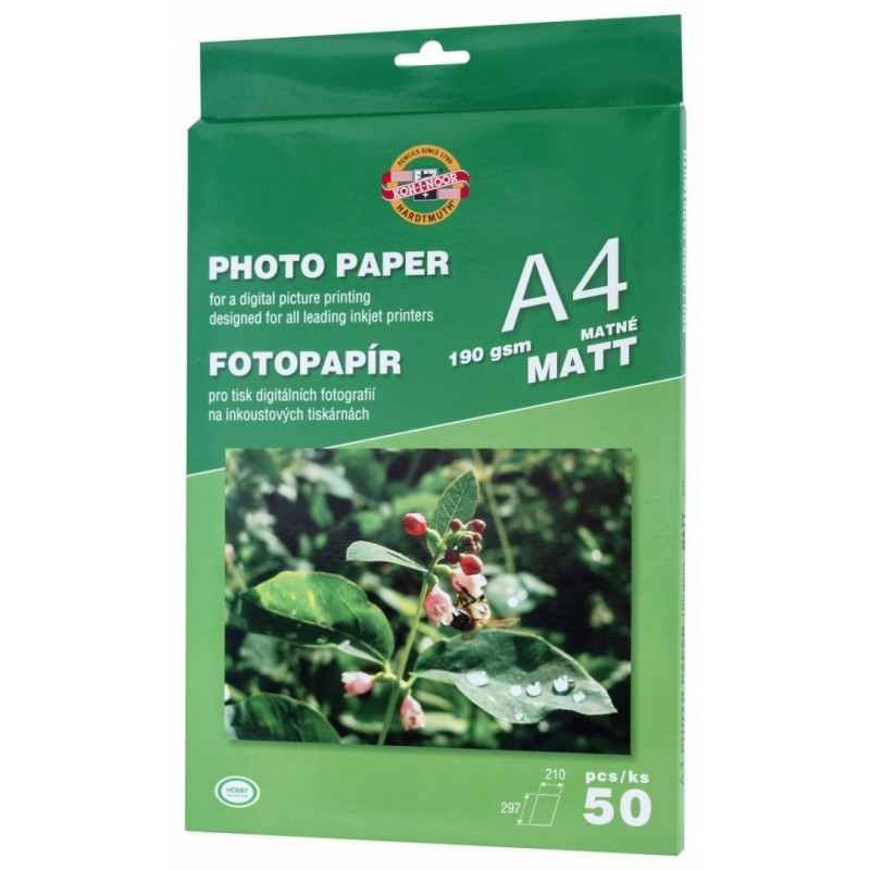KOH I NOOR Papier Fotograficzny Matowy 190g A4/50 ark.