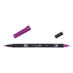 Brush Pen Tombow ABT 665 pisak dwustronny pędzelkowy purple