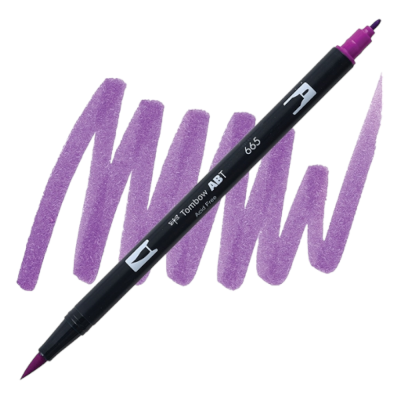 Brush Pen Tombow ABT 665 pisak dwustronny pędzelkowy purple