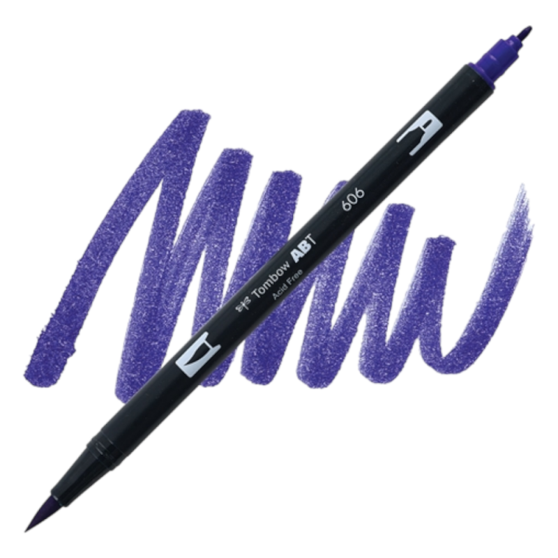 Brush Pen Tombow ABT 606 pisak dwustronny pędzelkowy violet