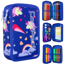 Piórnik trzykomorowy z wyposażeniem CoolPack Jednorożce Unicorns Jumper 3