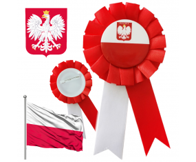 Kotylion narodowy biało czerwony 11 listopada niepodległość