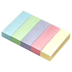 Zakładki indeksujące karteczki samoprzylepne pastelowe papierowe TRES 5 kolorów 15x50mm