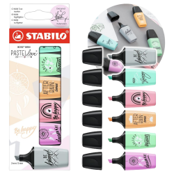 Zakreślacze Stabilo Boss pastelowe mini 6 kolorów kolorowe - na prezent