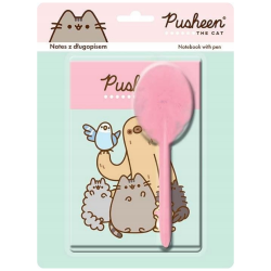 Pusheen zestaw notes pamiętnik + długopis z pomponem dla dziewczynki - prezent