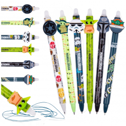 Zestaw 6x długopis zmazywalny STAR WARS BABY YODA MANDALORIAN dla dzieci automatyczny