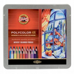 KOH-I-NOOR KREDKI ARTYSTYCZNE POLYCOLOR 48 KOLORÓW, METAL, 3826