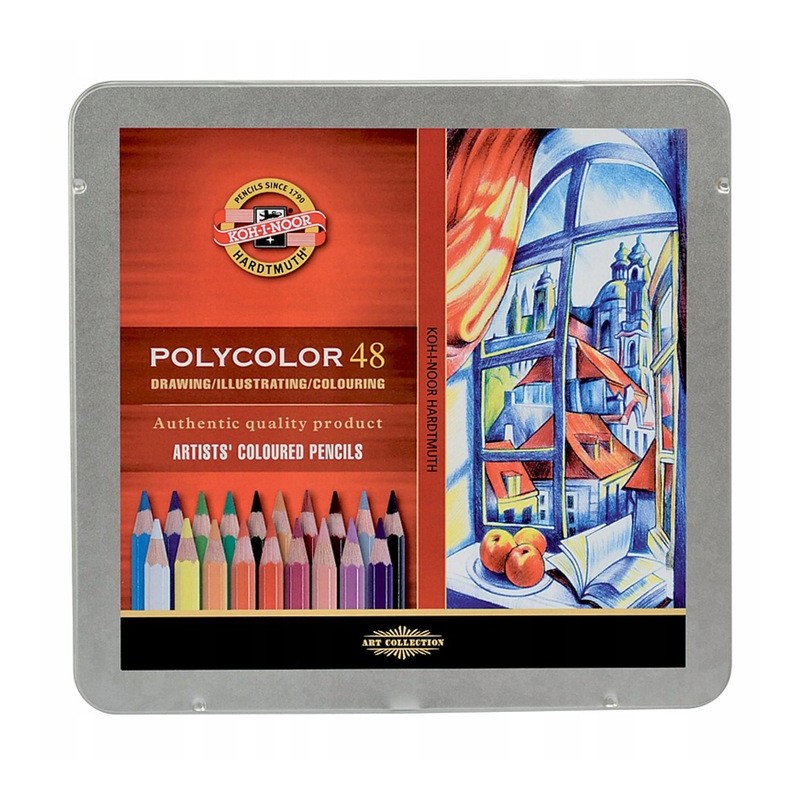 KOH-I-NOOR KREDKI ARTYSTYCZNE POLYCOLOR 48 KOLORÓW, METAL, 3826