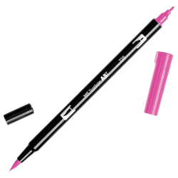 Brush Pen TOMBOW zestaw flamastry dwustronne do kaligrafii pędzelkowe 6 szt. podstawowe kolory