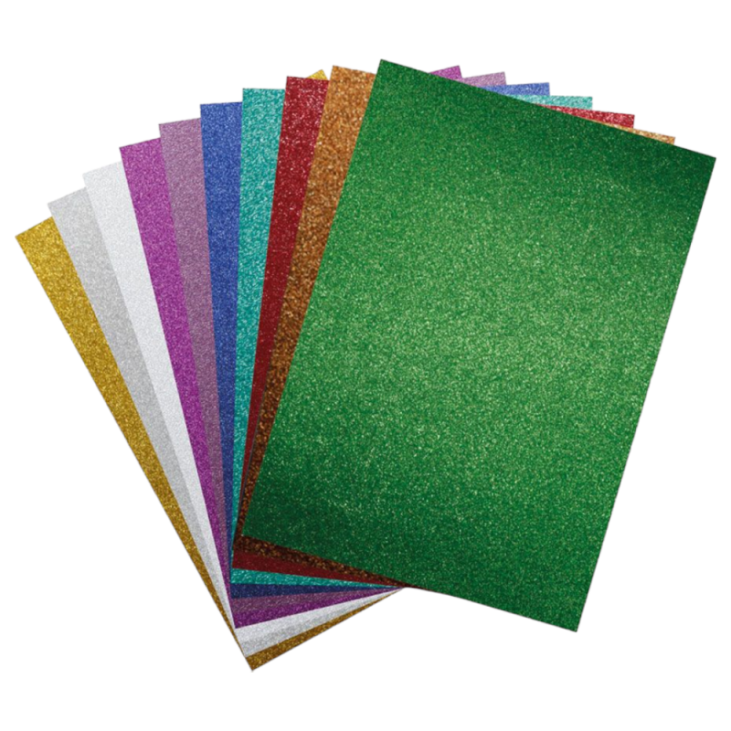 Karton ozdobny brokatowy papier A4 10 kolorów dekoracyjny 250g Titanum