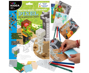 Kolorowanka + kreatywna mozaika dla chłopca MINECRAFT zestaw KIDEA - na prezent