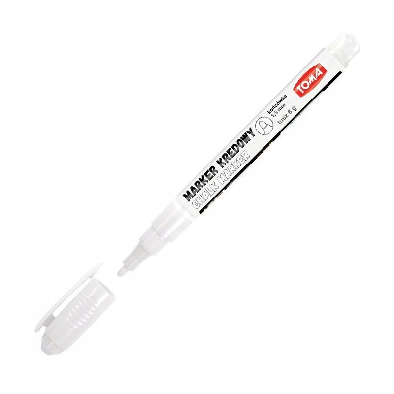 Marker kredowy cienki 1,5mm BIAŁY TO-293 TOMA