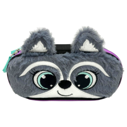 Piórnik saszetka szkolny z klapką pluszowy dla dziewczynki SZOP Bambino Racoon