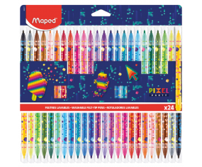 Mazaki pisaki flamastry dla dzieci szkolne Pixel 24 kolory Maped