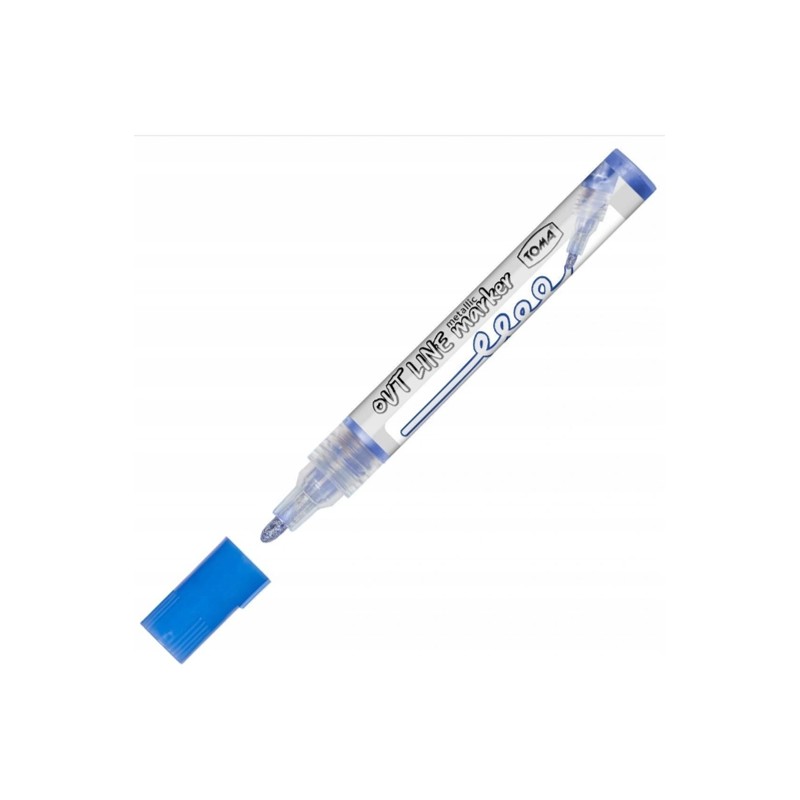 Marker OutLine z konturem NIEBIESKO-SREBRNY 2,5 mm TO-404 TOMA