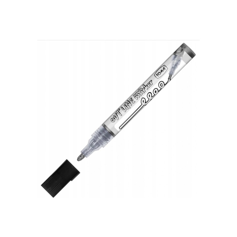 Marker OutLine z konturem CZARNO-SREBRNY 2,5 mm TO-404 TOMA
