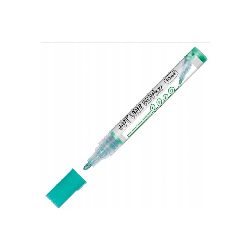 Marker OutLine z konturem ZIELONO-SREBRNY 2,5 mm TO-404 TOMA