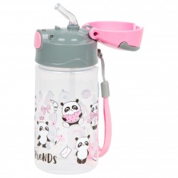 Bidon butelka na wodę dla dzieci ze słomką PANDA szkolny 330ml Derform