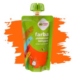 Farba plakatowa tempera NEON POAMARAŃCZOWA 100ml w saszetce dla dzieci szkolna Happy Color