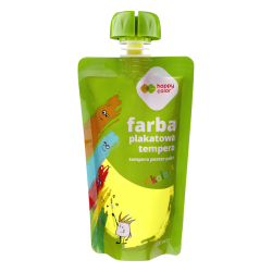 Farba plakatowa tempera NEON ŻÓŁTY 100ml w saszetce dla dzieci szkolna Happy Color
