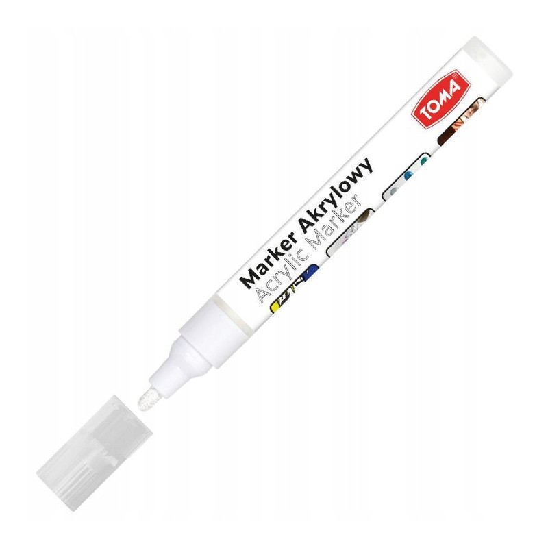Marker akrylowy BIAŁY 2,5 mm TO-402 TOMA