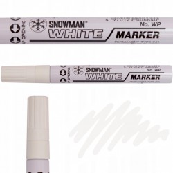 Marker olejowy BIAŁY uniwersalny do metalu gumky papieru SNOWMAN gruby