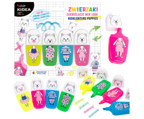 Zakreślacze neonowe mini kolorowe ZWIERZAKI New Look Kidea