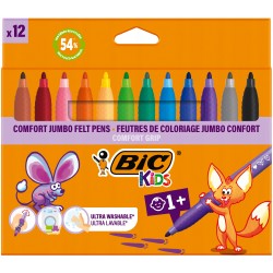 Mazaki pisaki flamastry dla dzieci BIC 12 kolorów szkolne JUMBO grube XXL
