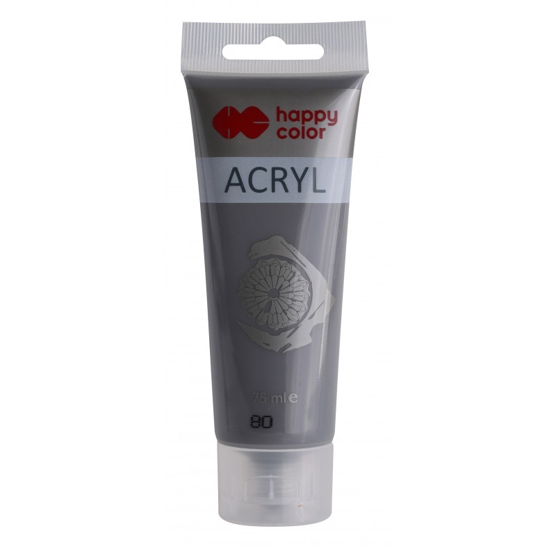 Farba akrylowa 75ml, szary, Happy Color NR 80