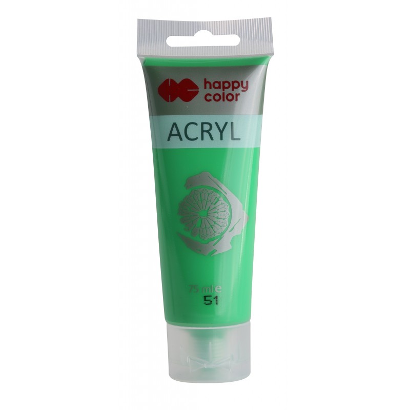 Farba akrylowa 75ml, jasno zielony, Happy Color NR 51