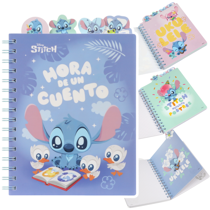 STITCH DISNEY kołozeszyt A5 z przekładkami w kratkę 100 kartek dla dzieci szkolny
