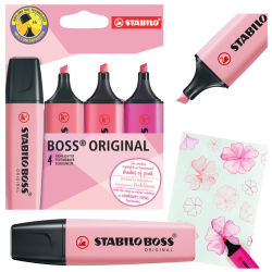 STABILO zestaw ZAKREŚLACZE Boss Original różowe 4 szt. - odcienie różu