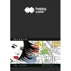 Blok do markerów, ART, 100g, A3, 25 ark, Happy Color