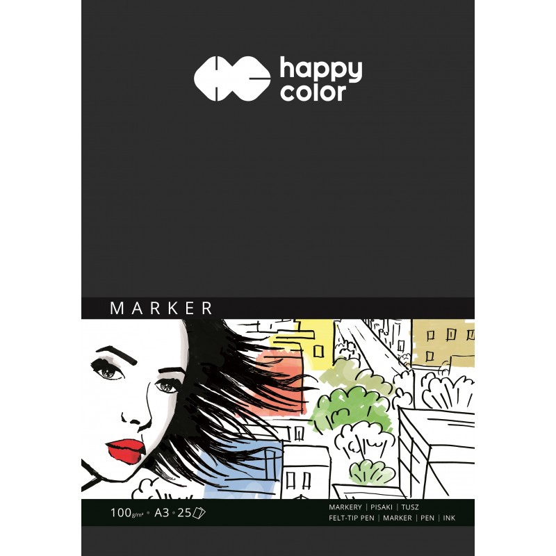 Blok do markerów, ART, 100g, A3, 25 ark, Happy Color