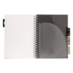 Kołozeszyt PUKKA PAD A4 w kratkę przekładki 100 kartek BLACK & LIME GREEN czarny