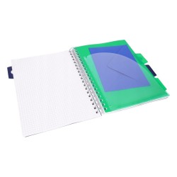 Kołozeszyt PUKKA PAD B5 w kratkę przekładki 100 kartek BLUE morski