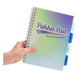Kołozeszyt PUKKA PAD B5 w kratkę przekładki 100 kartek BLUE morski