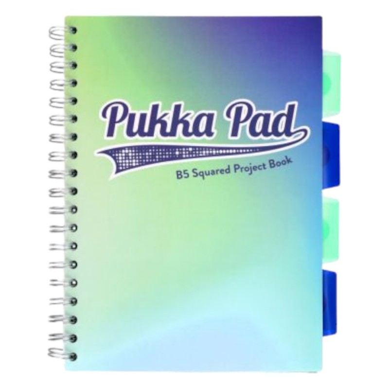 Kołozeszyt PUKKA PAD B5 w kratkę przekładki 100 kartek BLUE morski