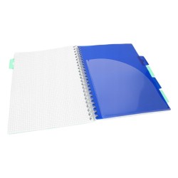 Kołozeszyt PUKKA PAD A4 w kratkę przekładki 100 kartek BLUE morski